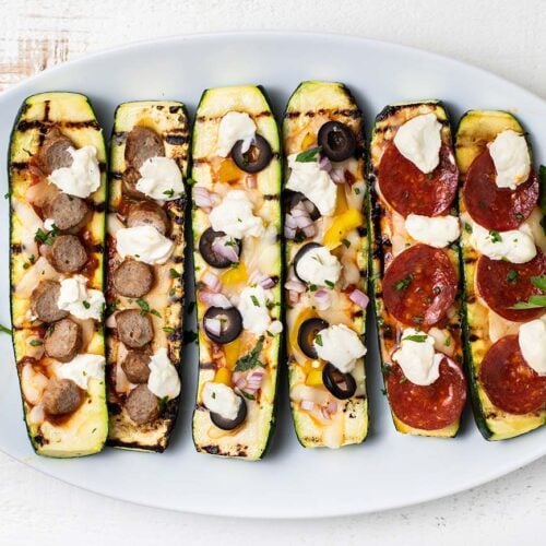 Zucchini Pizza Boats Grilled Zucchini Pizza Oven Air Fryer Options