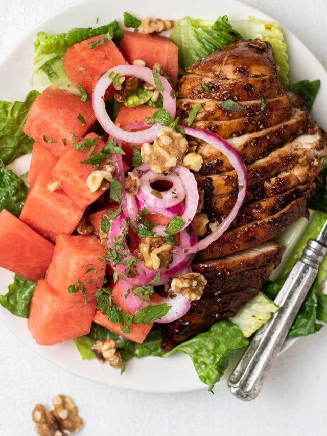 Balsamic Chicken And Watermelon Salad Sunkissed Kitchen