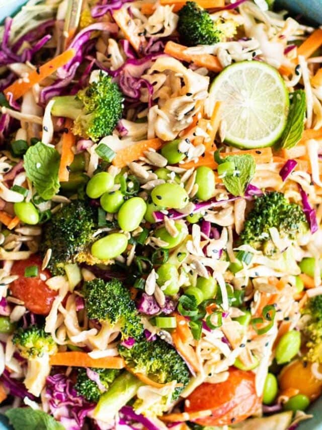 Asian Broccoli Slaw Cabbage Salad With Broccoli Sunkissed Kitchen