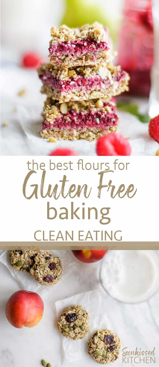 Two images showing delicious desserts made with clean eating gluten free baking flour.