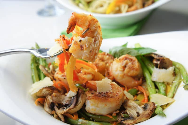 Shrimp Pasta Primavera {Gluten Free + Low-Carb & Paleo Option!}