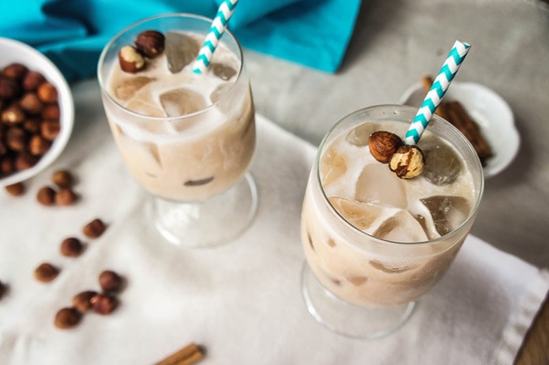 Iced Hazelnut Latte - The Healthful Ideas