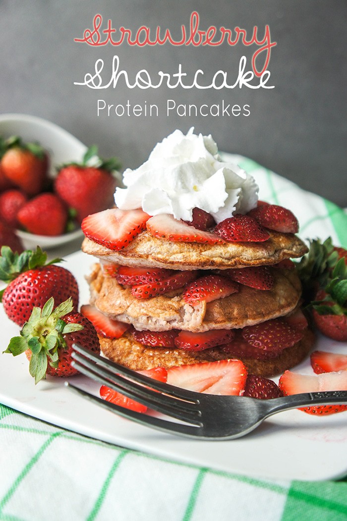 Strawberry Shortcake Protein Pancakes