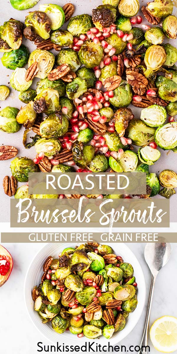 Roasted Brussels Sprouts with Pomegranate and Pecans