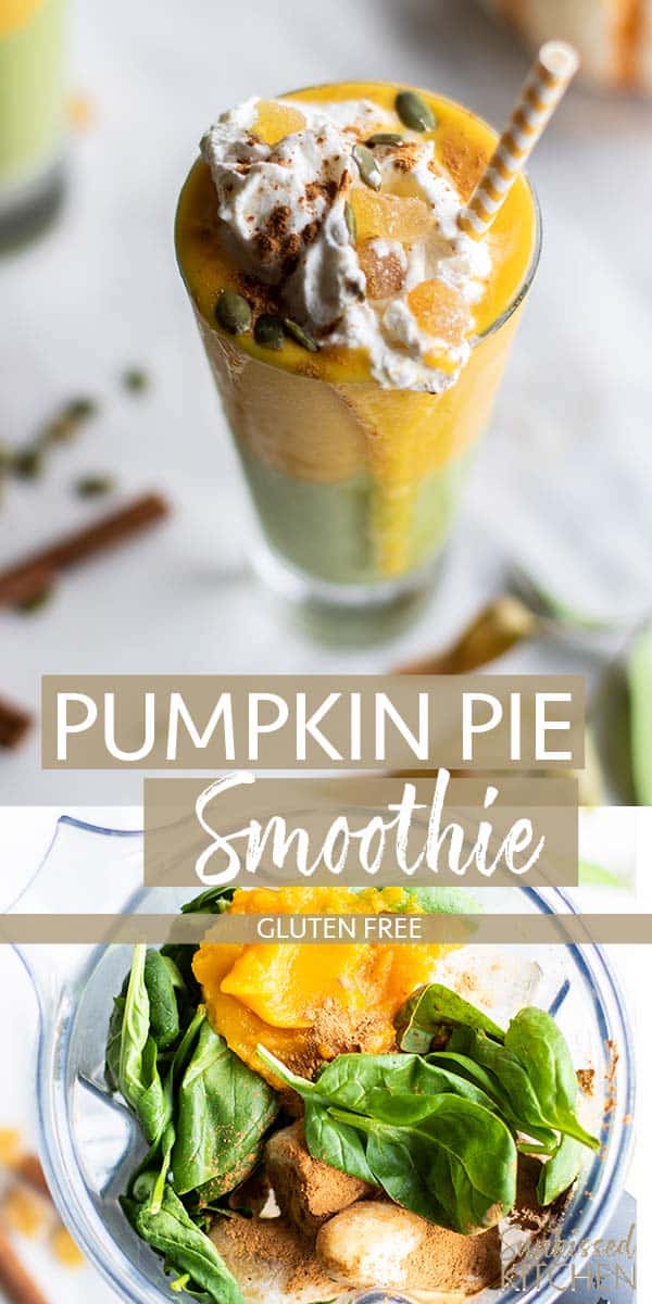 Healthy Green Pumpkin Spice Smoothie Recipe - Thrifty Brittany