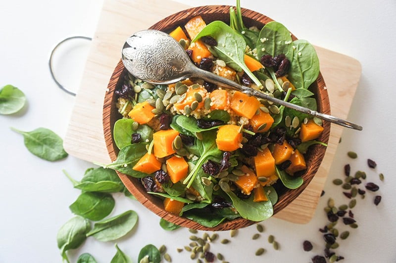 Butternut, Millet and Spinach Salad