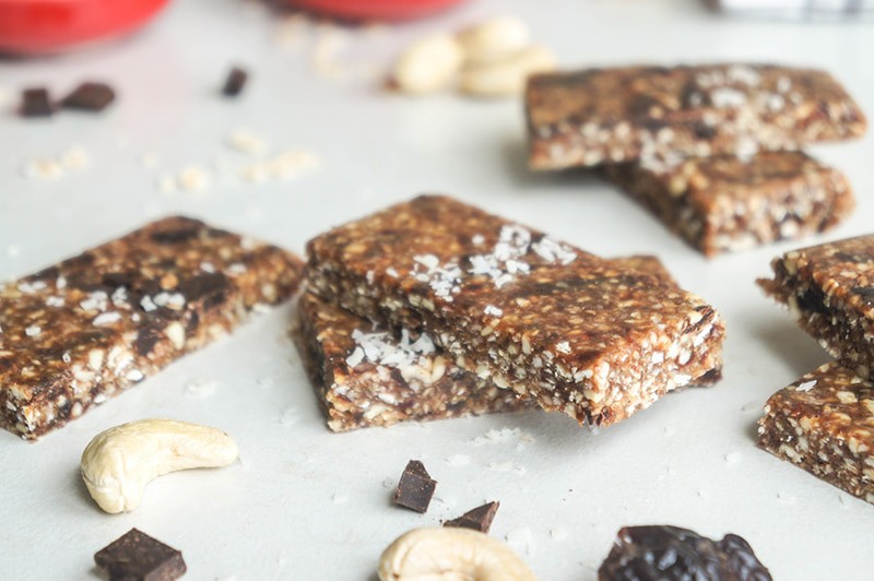 No-Bake Dark Chocolate Cherry Coconut Energy Bars