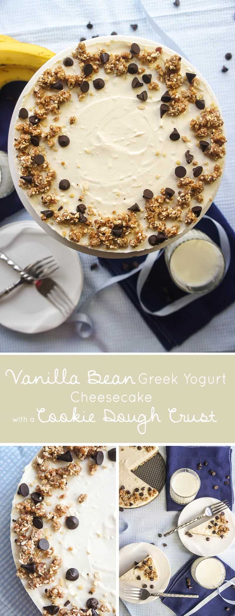 Greek Yogurt Cheesecake with Cookie Dough Crust
