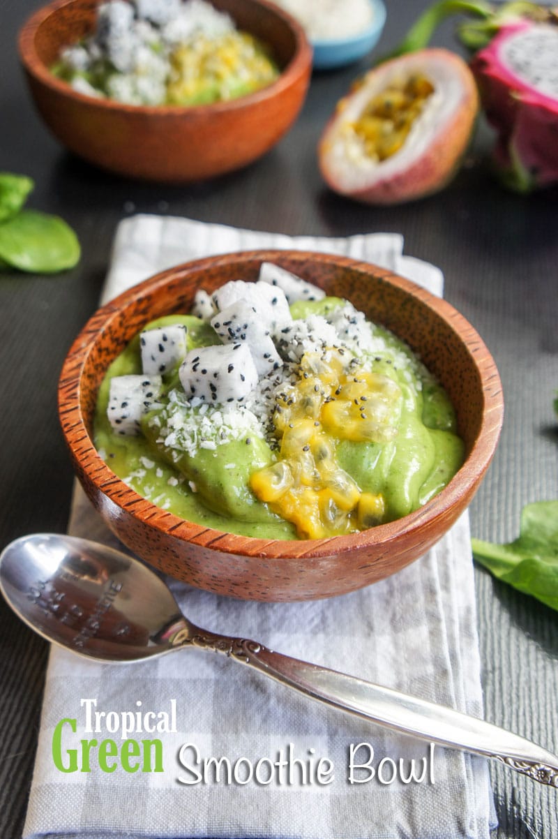 Tropical Green Smoothie Bowl - Sunkissed Kitchen