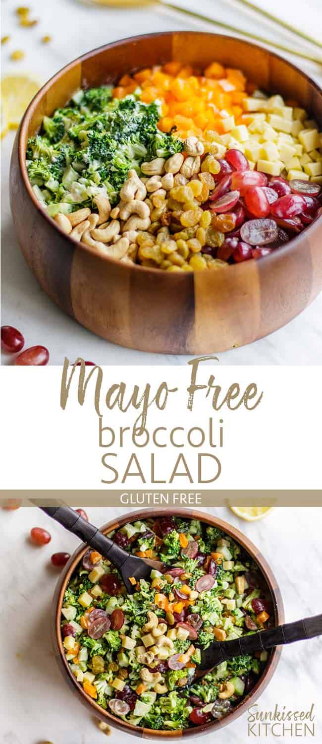 Healthy No Mayo Broccoli Salad - Sunkissed Kitchen