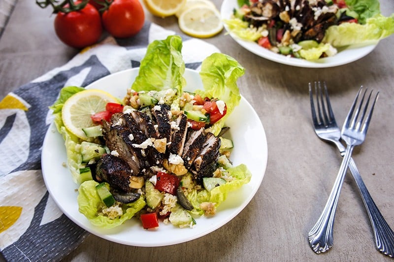 Balsamic Glazed Chicken with a Millet Greek Salad