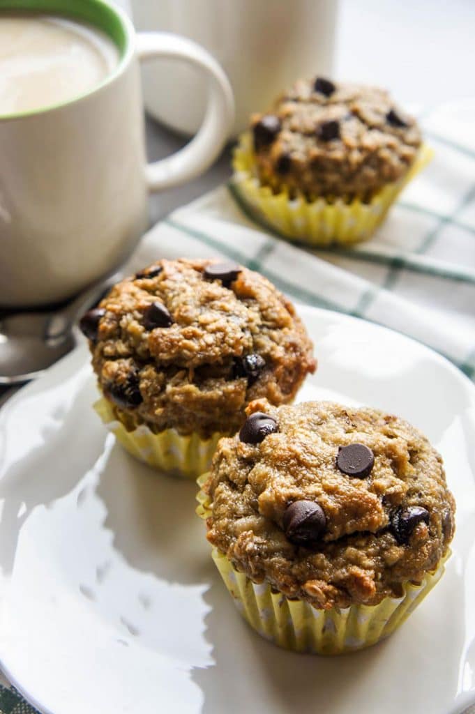 Banana Muffin Recipe / This coffee house favorite gets a makeover for a healthy, low sugar, high protein snack or dessert.