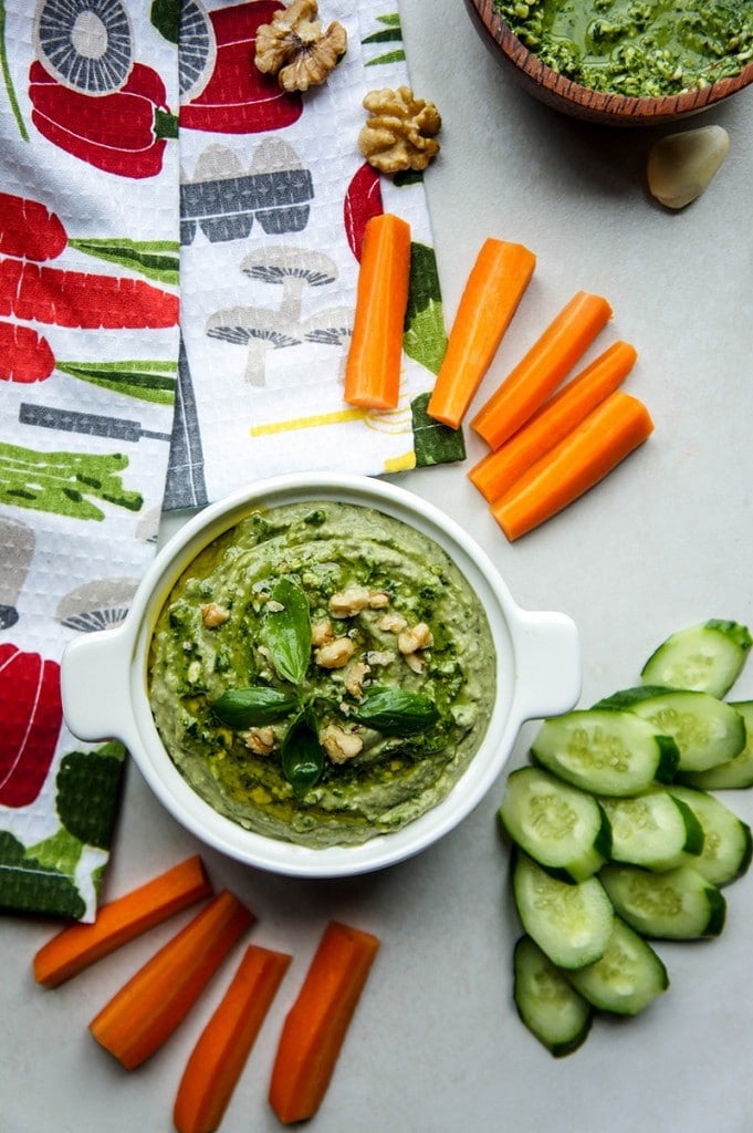 Basil Pesto White Bean Hummus (Recipe Redux) Sunkissed Kitchen