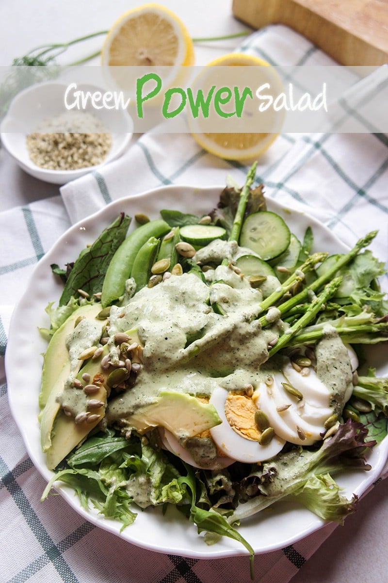 Green Goddess Dressing (Dairy Free, High Protein) - This creamy, tangy, herb packed dressing will amp of the flavor and nutrition of any salad!