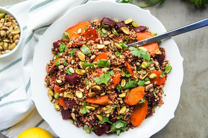 Roasted Beet and Carrot Quinoa Salad
