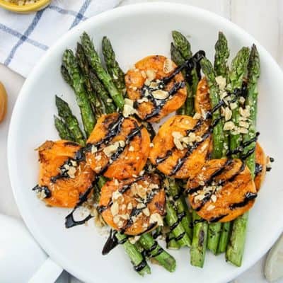 Grilled Asparagus and Apricots with Balsamic Glaze