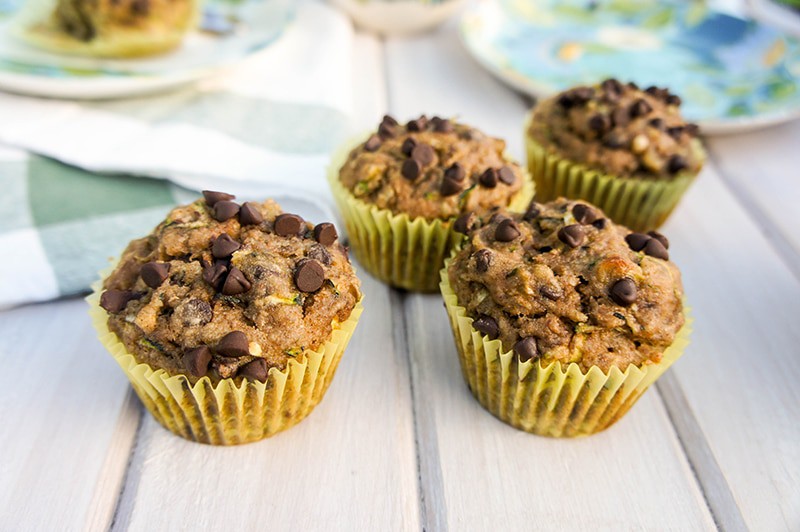 Buckwheat Zucchini Chocolate Chip Muffins (Gluten Free)