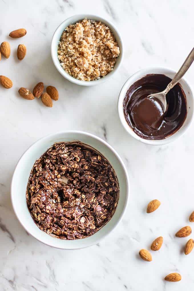 The three layers of these almond joy cookies are easy to make.