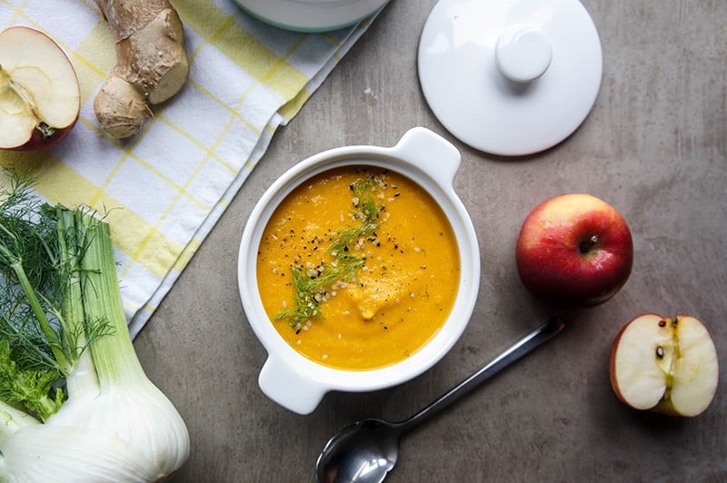 Carrot Apple Fennel Soup (Paleo and Vegan)