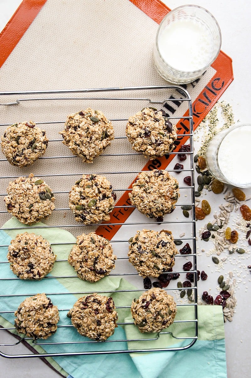 Chewy Granola Cookies / These chewy, nutrient dense cookies are absolutely IRRESISTIBLE! Nut free and gluten free, they are the perfect recipe for sharing.