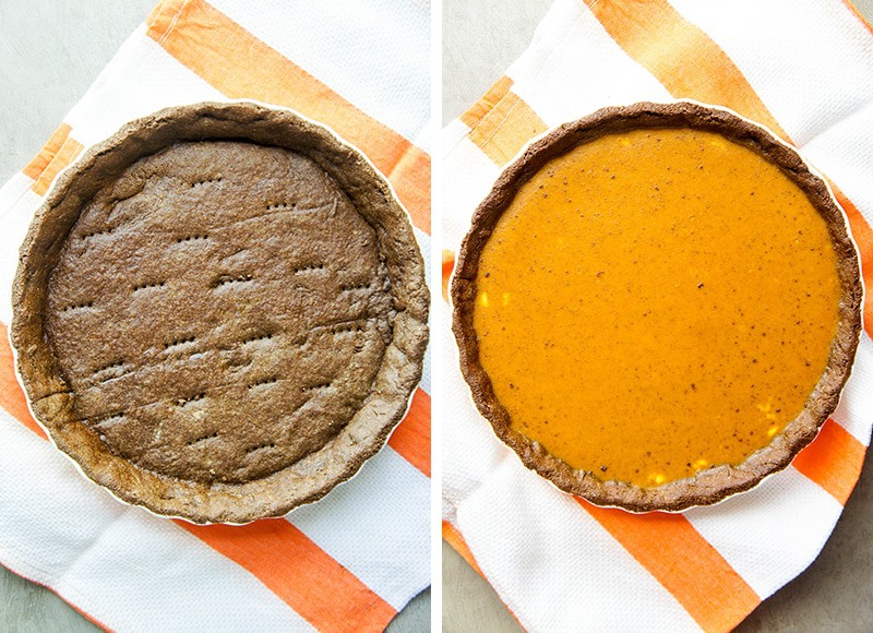 Pumpkin Tart with a Ginger Cookie Crust / This beauty is dairy free and gluten free, so everyone can enjoy this holiday season!
