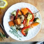Sheet Pan Roasted Lemon Herb Chicken and Sweet Potato Dinner / This healthy and delicious one-pan meal will have everyone smiling around your table.