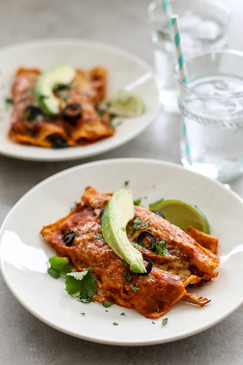 Leftover Turkey Sweet Potato Enchiladas - Sunkissed Kitchen