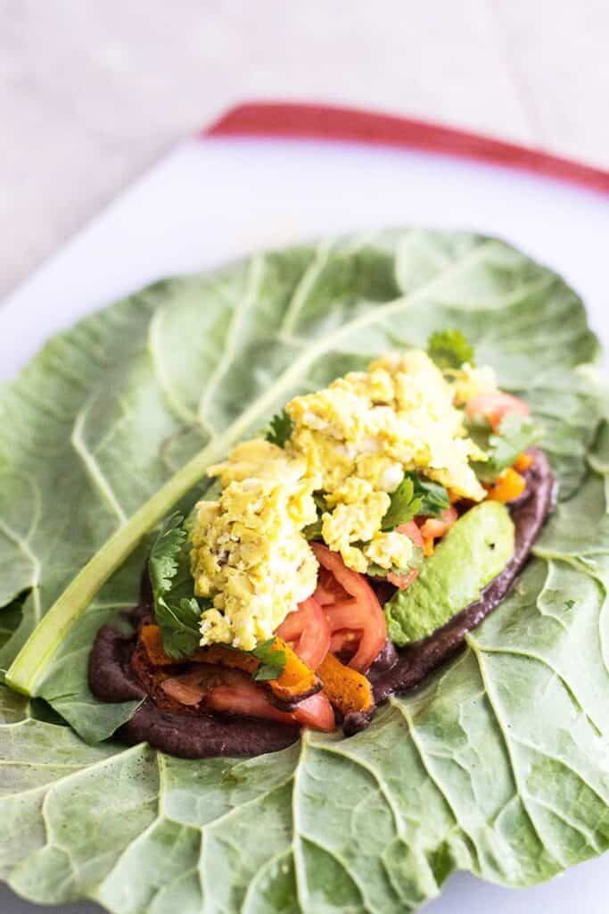 Breakfast Burrito Collard Green Wraps Sunkissed Kitchen