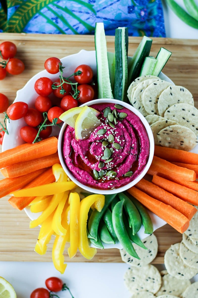 Beet Hummus / This dazzling magenta hummus is a healthy dip, spread, or salad topper.