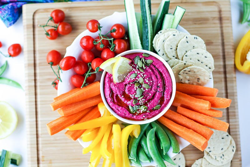 Beet Hummus / This dazzling magenta hummus is a healthy dip, spread, or salad topper.