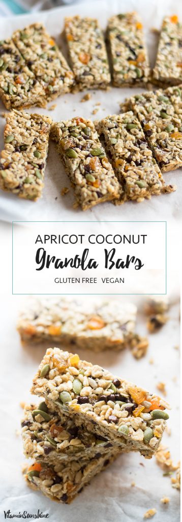 Homemade Granola Bars / These easy, gluten free granola bars are packed with apricots, seeds and chocolate chips, but you could easily customize with your favorite add ins!