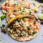 Breakfast Tacos with Black Beans and Veggies / My favorite breakfast of all time, hands down! Fresh veggies, tons of spicy salsa and cilantro. Healthy, high protein, and gluten free.