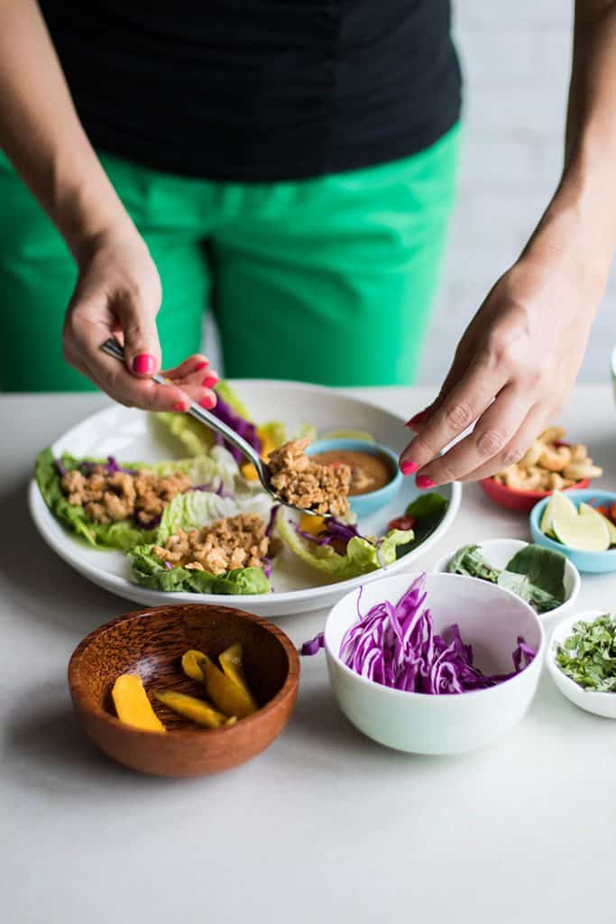 Thai Chicken Lettuce Wraps (Whole30) Sunkissed Kitchen