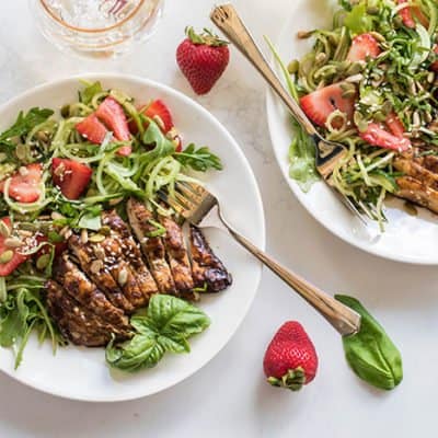 Grilled Balsamic Chicken with Strawberry Cucumber Salad (Summer Grilling Series)