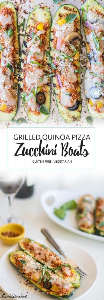 Grilled Quinoa Pizza Zucchini Boats (Summer Grilling Series ...