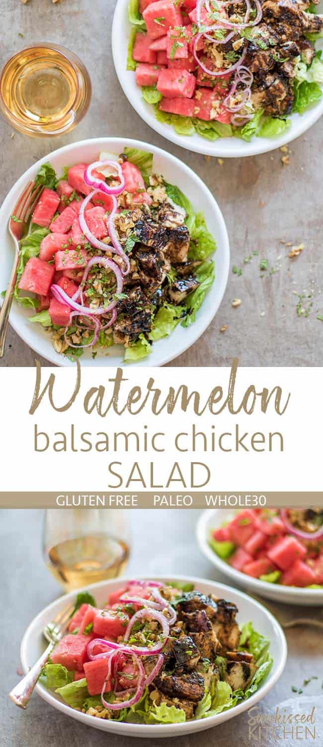 Watermelon Balsamic Chicken Salad - Sunkissed Kitchen