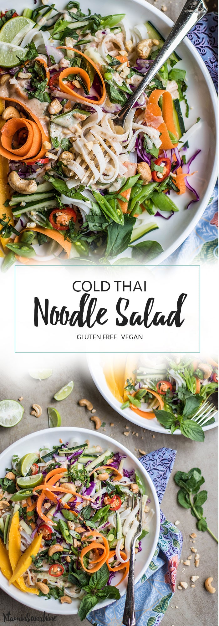Cold Thai Noodle Salad Recipe Asian Salad Vitamin Sunshine