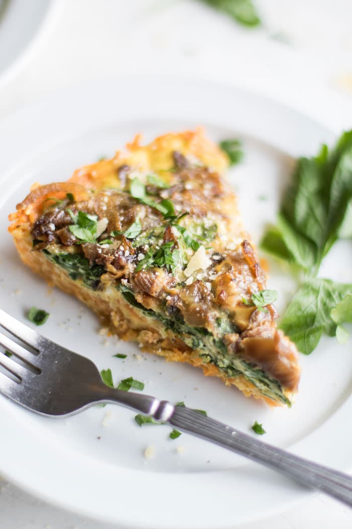 A slice of sweet potato frittata.