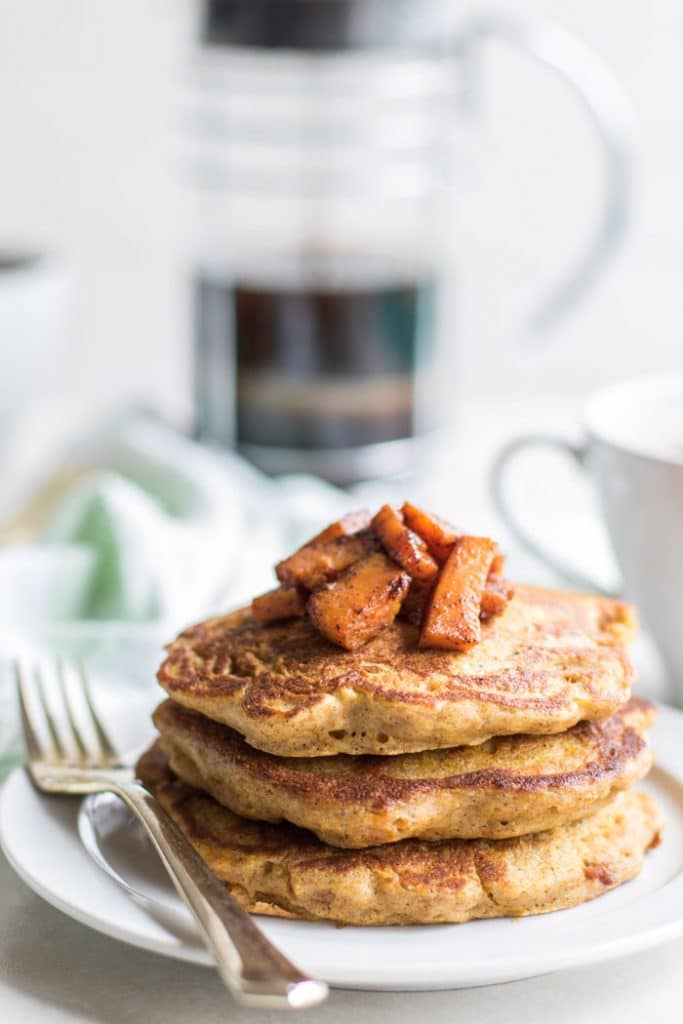 Gluten Free Pancakes / These gluten free pancakes are a great vegetable breakfast. Fall pancakes healthy pancakes