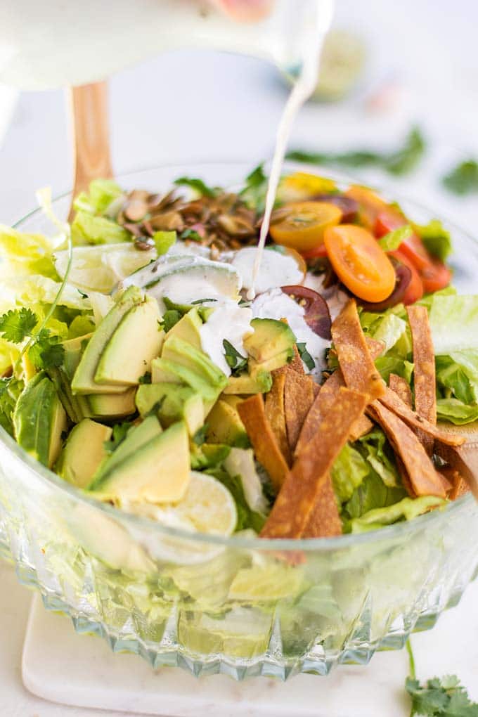 Mexican Caesar Salad with Vegan Caesar Dressing - Sunkissed Kitchen