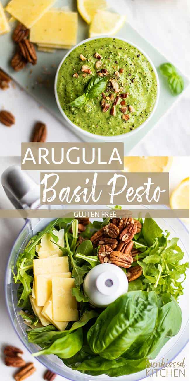 Arugula Basil Pesto with Pecans Sunkissed Kitchen