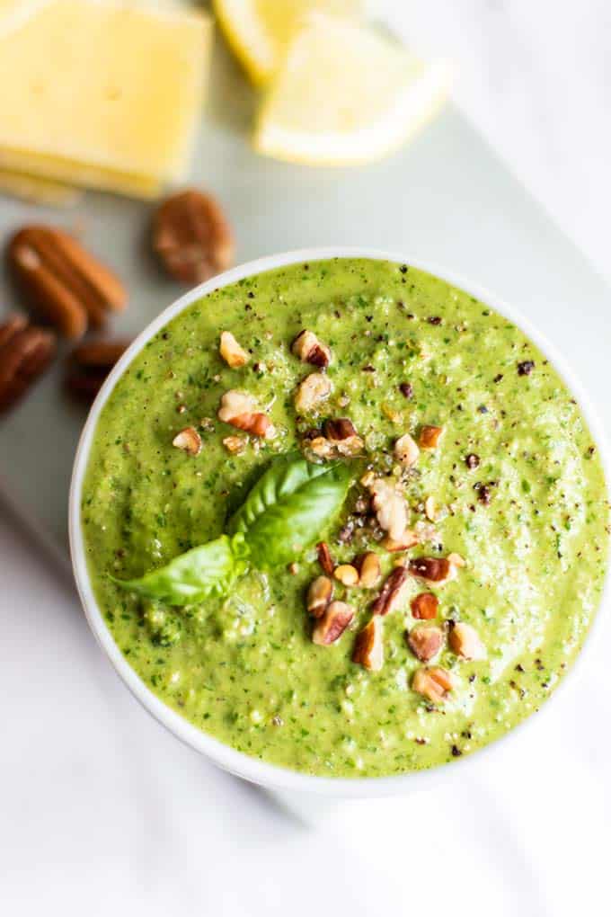 Arugula Basil Pesto with Pecans Sunkissed Kitchen