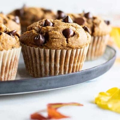 Healthy Pumpkin Chocolate  Chip Muffins (Gluten Free)