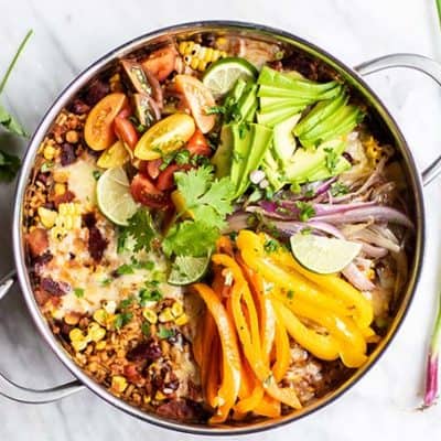 One Pan Mexican Quinoa and Rice