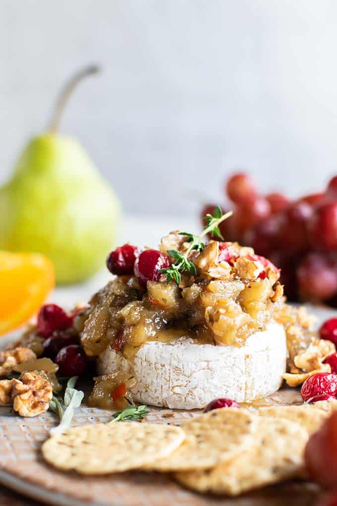 Baked Brie Recipe with Fruit and Walnuts