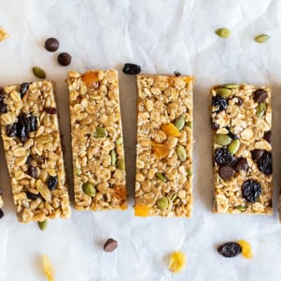 6 no bake granola bars in a row.