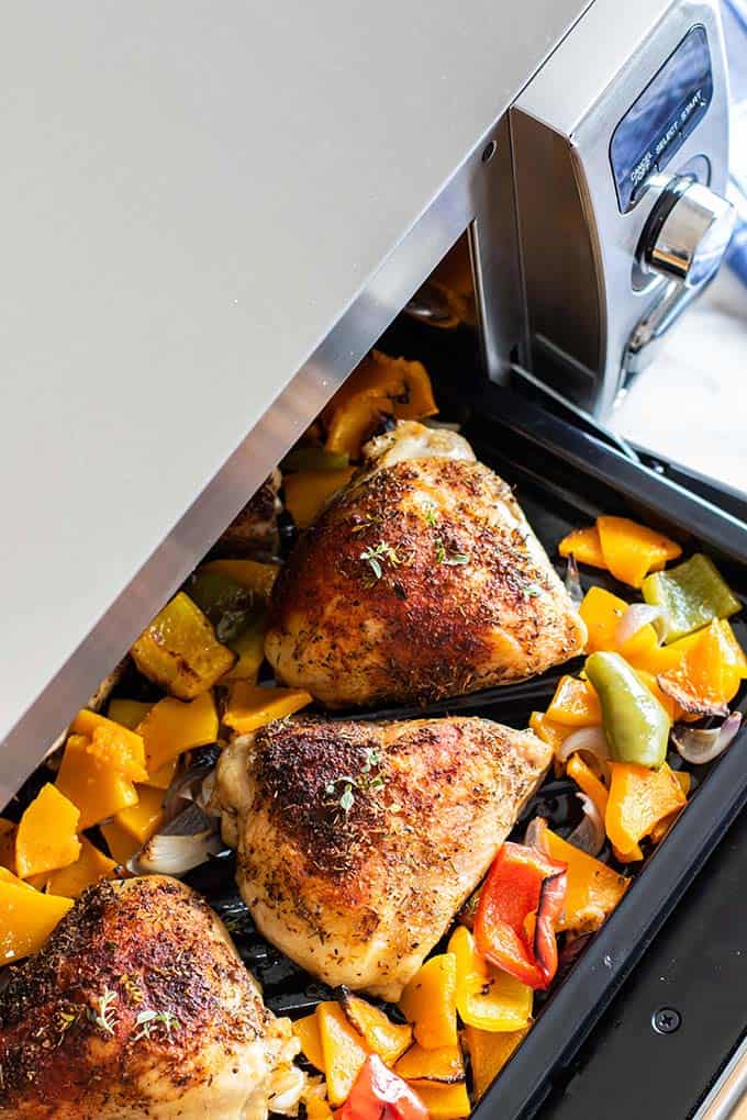 Crispy Oven Baked Chicken Thighs - Sunkissed Kitchen