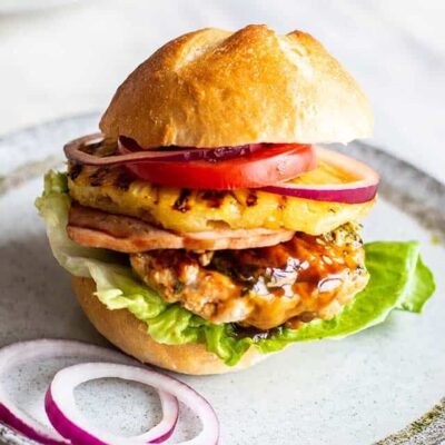 Hawaiian Teriyaki Chicken Burgers