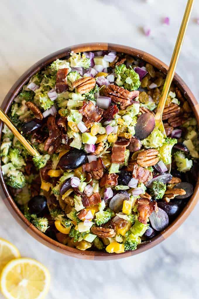 Broccoli Salad with Bacon - Sunkissed Kitchen