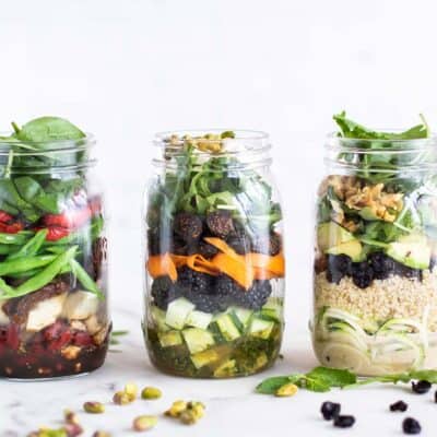 Mediterranean Mason Jar Salads - Eat Yourself Skinny